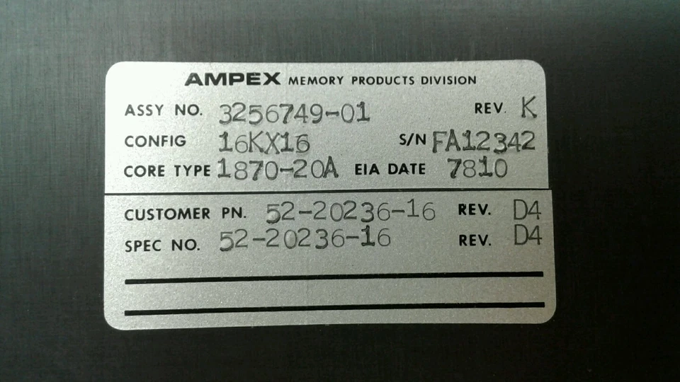 AMPEX 3256749-01 Memory Board                                               3E-4 - Image 2 of 4