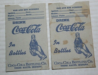 Terre Haute Indiana Coca Cola Bottling Company Drivers License Holder Paper x2