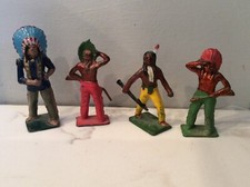 VTG North American Indian Figurines Cast Lead Iron Figures England Britains