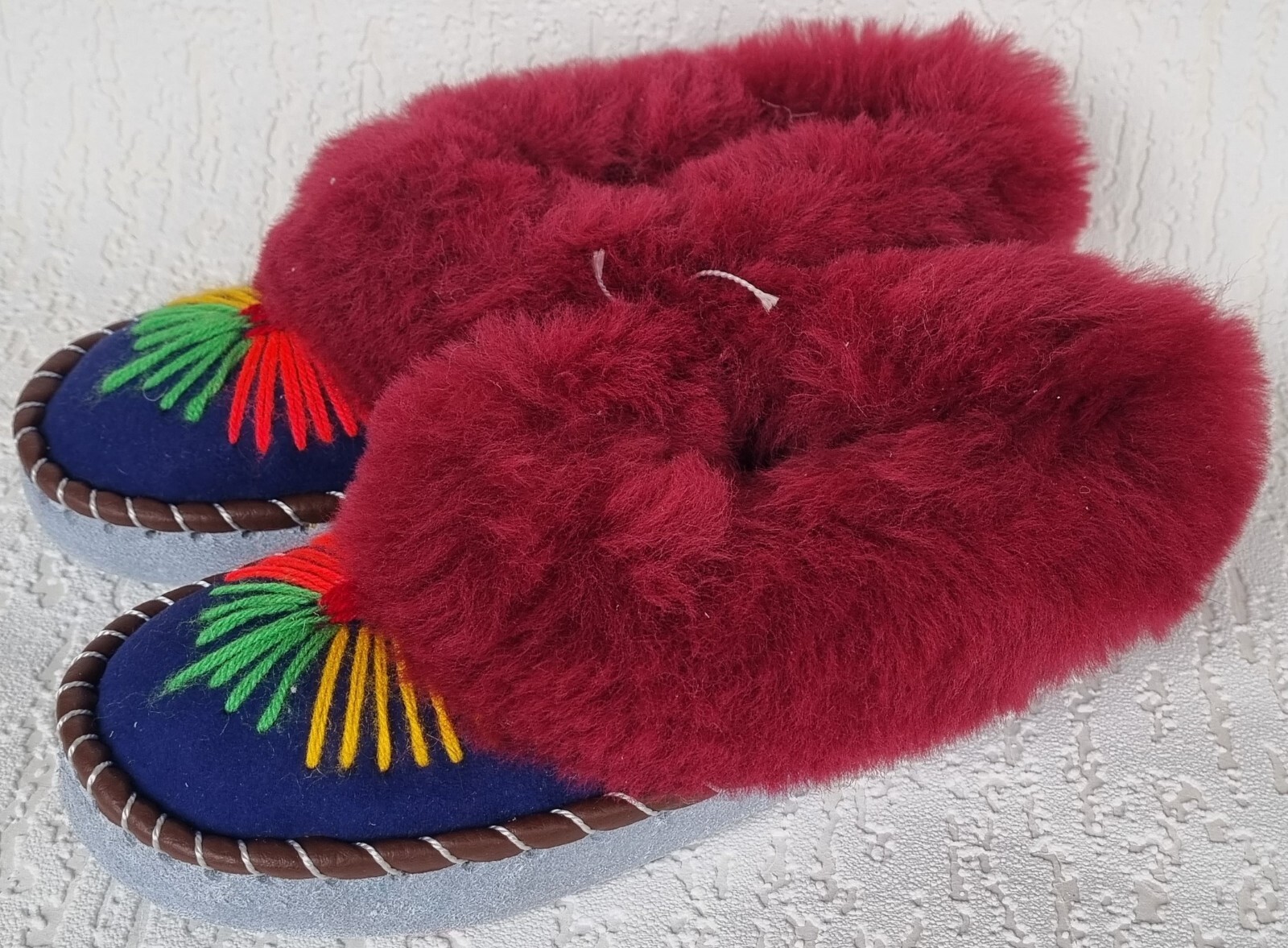 APL PELLICCIA DI AGNELLO calde PELLICCIA n.34 NUOVE pelle di pecora pelle ricamate a mano (608 3