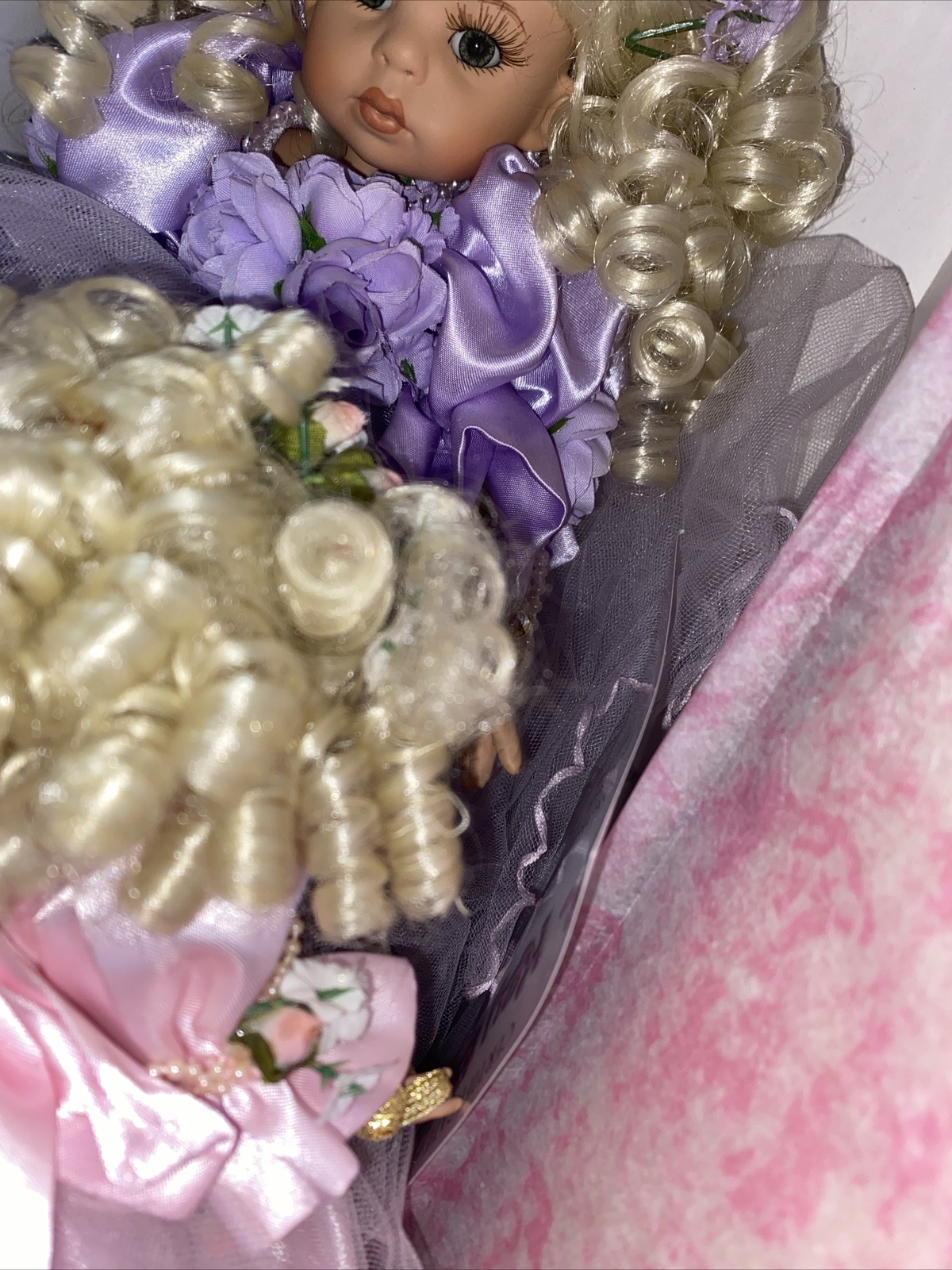 Two Linda Rick The Key To My Heart Dolls, Blonde Curls  13 " And 8" In Box