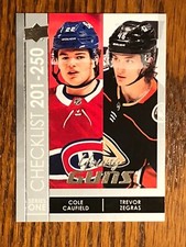 2021-22 Upper Deck Hockey Young Guns Checklist Cole Caufield/Trevor Zegras #250