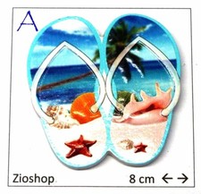 SET di 12pz Calamita Magnete Frigo Fridge Magnets PRINT CIABATTINE MARE SOUVENIR