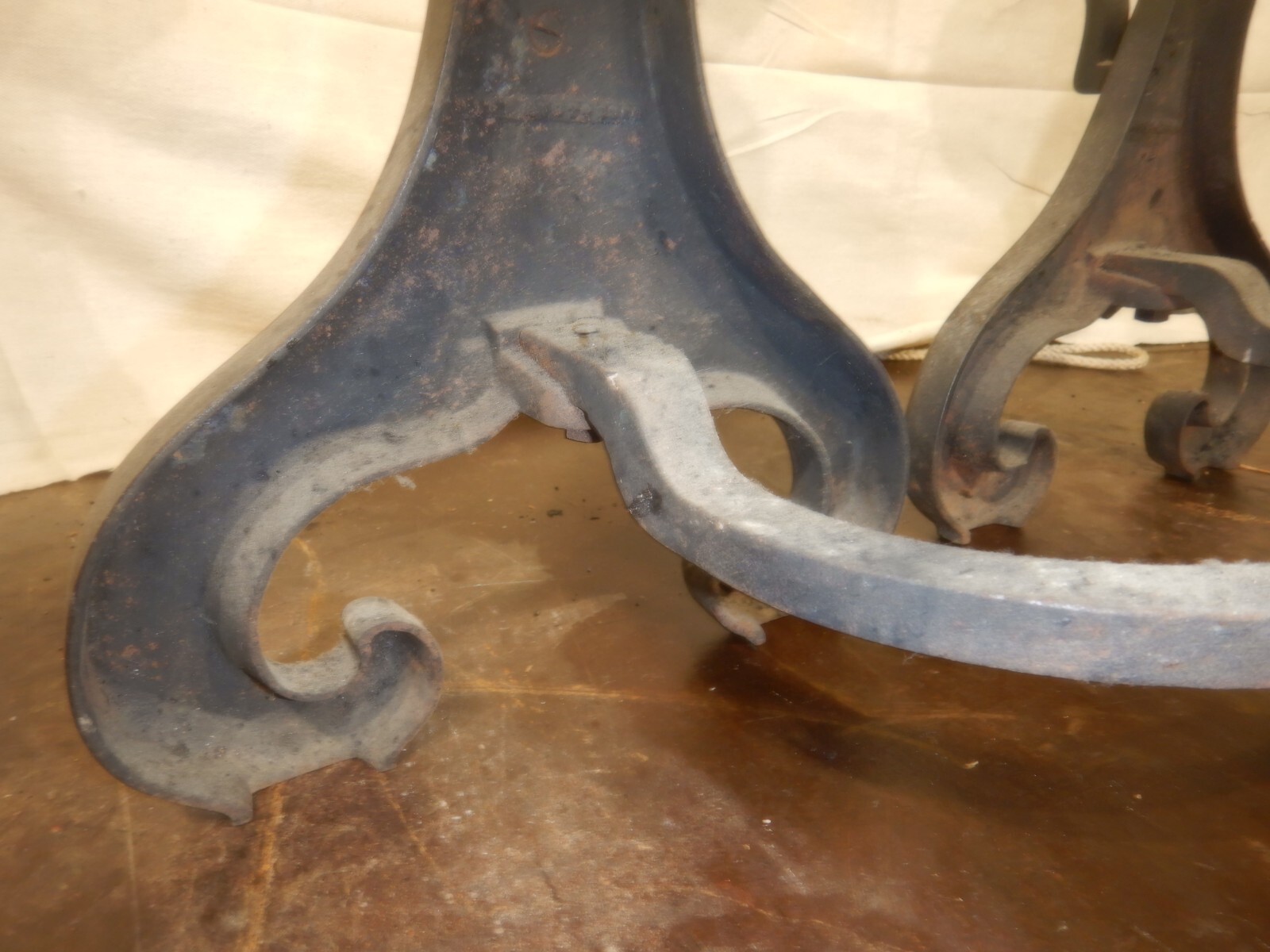 Antique Art Nouveau Gothic Dragon Bradley Hubbard Cast Iron Fireplace Andirons 