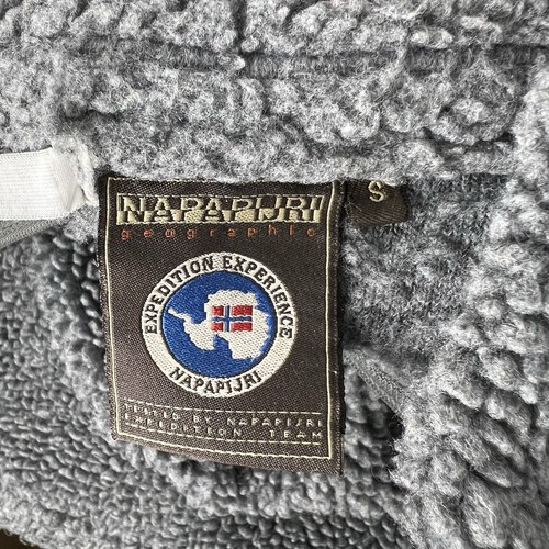 Vintage Y2K Napapijri Fleece Mens S Zip Sweater Artic Deep Pile Sherpa Outdoor - Picture 7 of 7