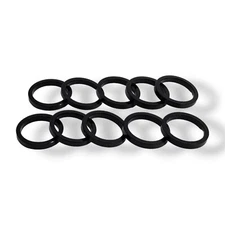 (QTY 10) 5mm X 1-1/8" Threadless Black Anodized Aluminum Headset Spacers