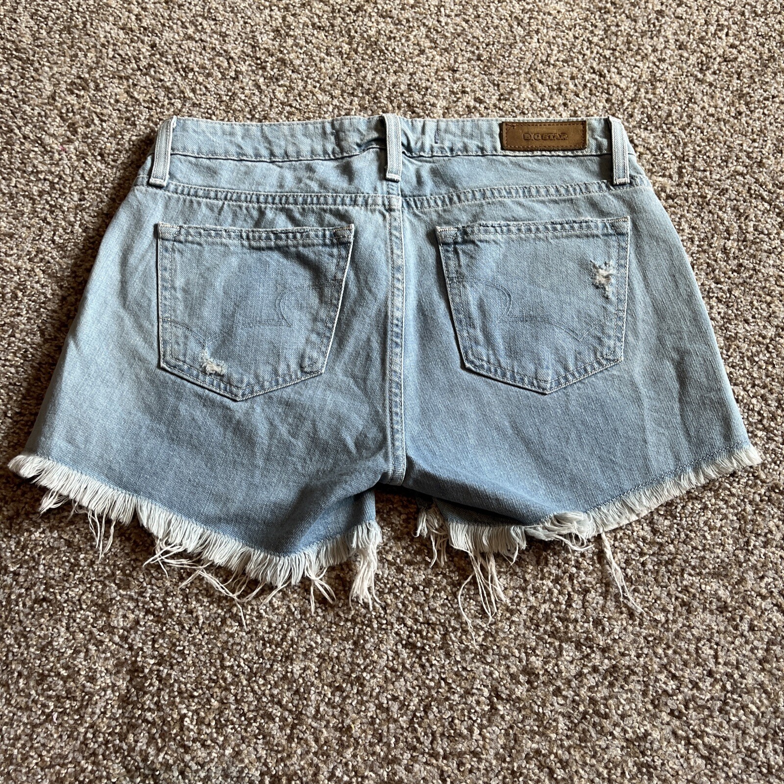 Big Star Jean Shorts Distressed Washed Raw Hem Womens Size 25 Waist 29 - View 9