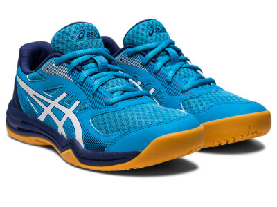 Mädchen Asics Upcourt Turnschuhe Netzball Volleyballplatz Schuhe Neu Kind Größe 11,5