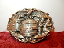 Vintage 1986 Bergamot I'm Proud To Be An American Fire Fighter Belt Buckle