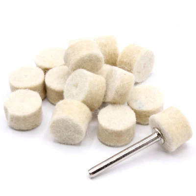 HOBBYPOWER24 15x Polierscheibe 1x Aufnahmedorn Filz Ø13mm für Dremel, Proxxon Zubehör