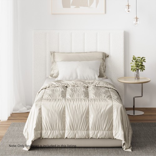 Oikiture Bed Frame Headboard King Single Size Head Bedhead White Boucle - Picture 2 of 10