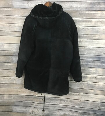 Synergy Oversized Leather Faux Shearling Coat (Size: S) | eBay