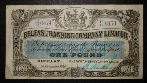 1939 £1 Belfast Banking Company Northern Ireland P-126a -&gt; E/O 6474 &lt;-