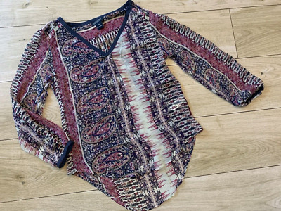 Boho BLUSE Oberteil der Marke Damen transparent Lucky (XS-S)