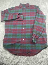 Daniel Cremieux Signature Mens size XL Shirt plaid Long Sleeve button up Red