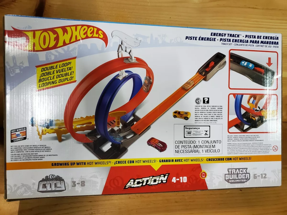 Hot Wheels Energy Track Set With Double Loops! 