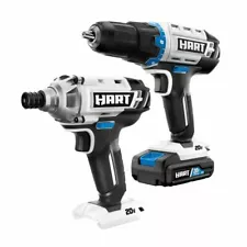 HART 20-Volt Cordless 2-Piece 1/2-inch Drill & Impact Driver C. Kit (1) Battery