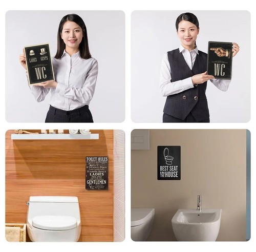Best Seat In The House Metal Tin Sign WC Plaque Retro Lavatory Toilet Poster - Picture 4 of 8