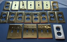 Lot of 19 Brass Single Dual Switch Cover Plat...