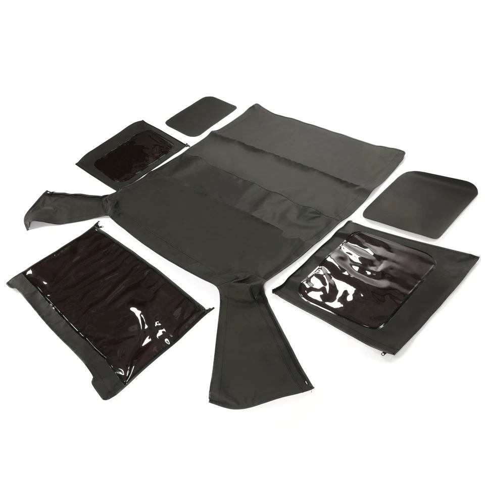 For 1987-1995 Jeep Wrangler YJ 2DR Soft Top Sailcloth Black w/ Tinted Windows - Image 4 of 4