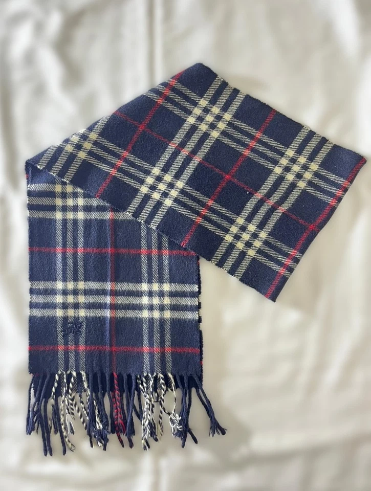 Burberry London Scarf Muffler Blue Nova Check Merino-Wool and Cashmere - Image 2 of 4