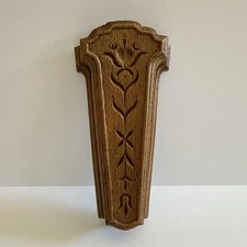 Vtg Homco Wall Pocket 1971 Brown Wood Look Floral Cottage Rustic Wall Decor USA