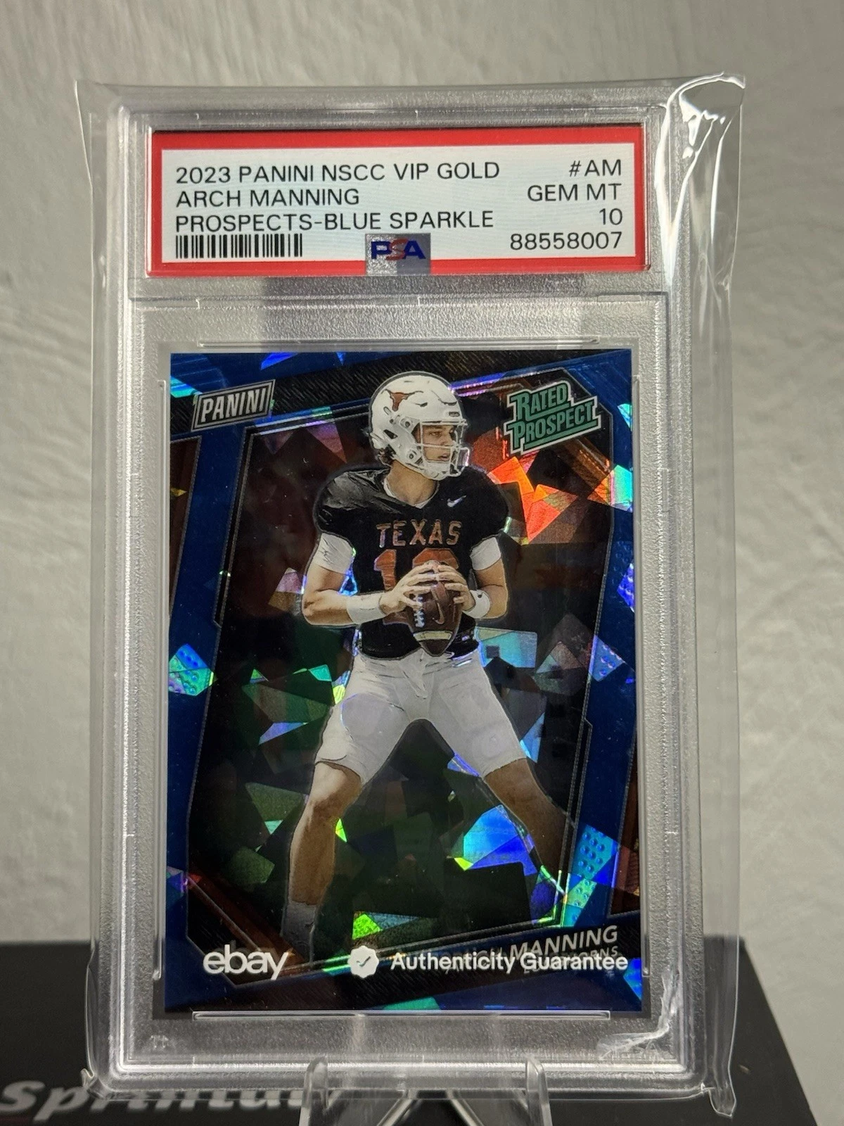 Deal for ARCH MANNING #AM 🔥 PSA 10 RC PROS 54/149 BLUE SPARKLE 2023 PANINI NSCC VIP GOLD