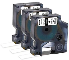 Oozmas Compatible Label Tape Replacement for Dymo White on Clear Label Tape D1