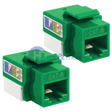 Cat6 Punch Down Keystone Jack RJ45 CAT6 Green - LOT of 2