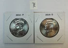 2014 P & D UNC Clad Kennedy Half Dollar Set in CB Flips -Free Shipping - E