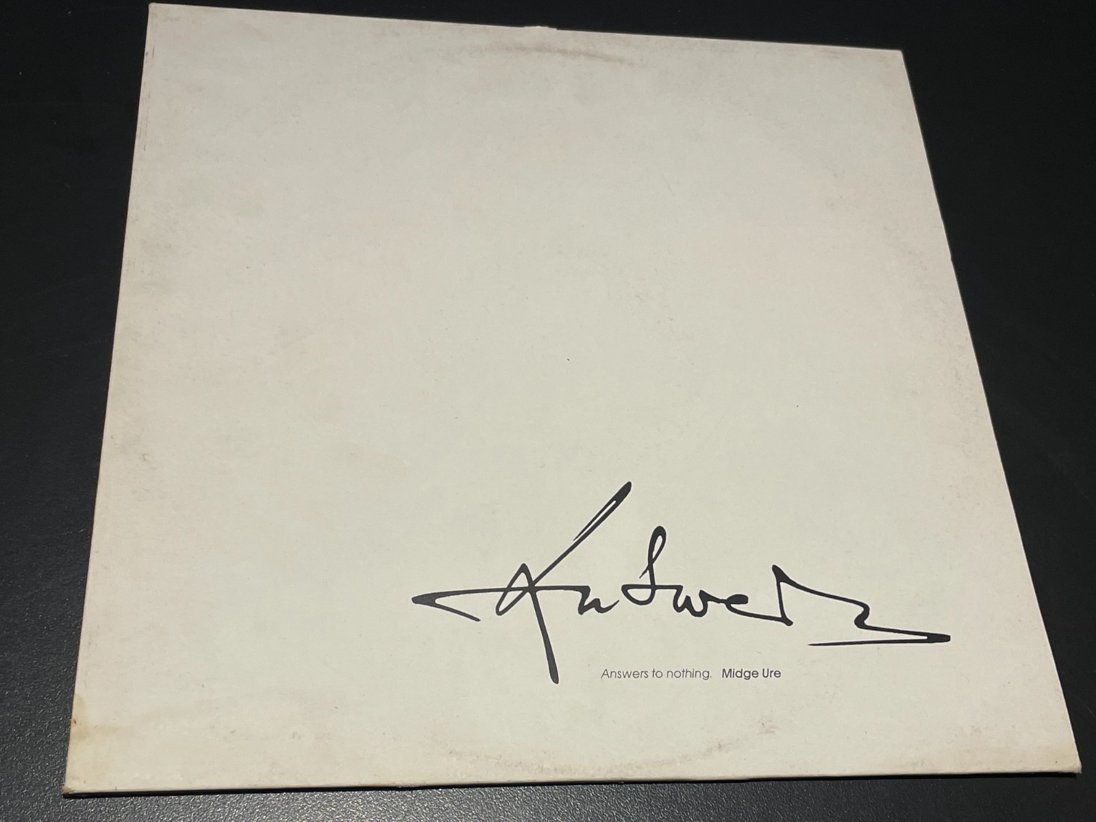 Midge Ure (Ultravox) - Answers To Nothing - Vinyl Record LP Album & Lyrics Inner