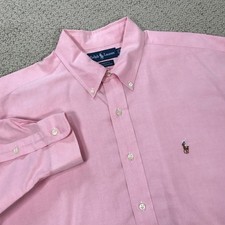 Ralph Lauren Yarmouth Mens 16.5 34 Pink Oxford Button Down Shirt Cotton L/S