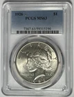 1926 PEACE DOLLAR PCGS MS 63