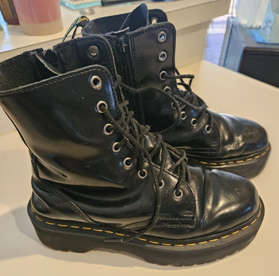 Dr Martens Jadon Leather Platform High Boots Jadon AW004 Men 7 Med PreOwned Worn