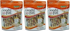 3 PACK Good 'n' Fun Triple-Flavor Twists Beef, Pork & Chicken - Regular - 22 ct