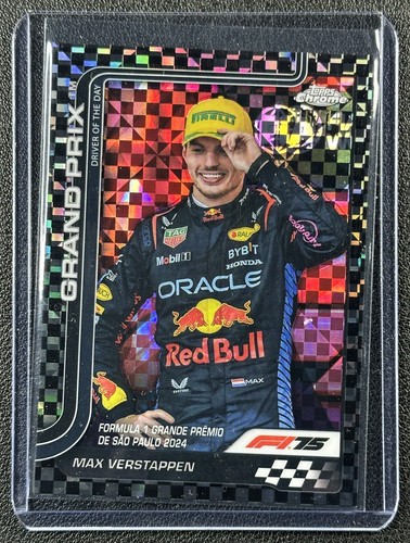 MAX VERSTAPPEN 2025 TOPPS CHROME F1 FORMULA 1 BLACK CHECKER FLAG REFRACTOR 6/10