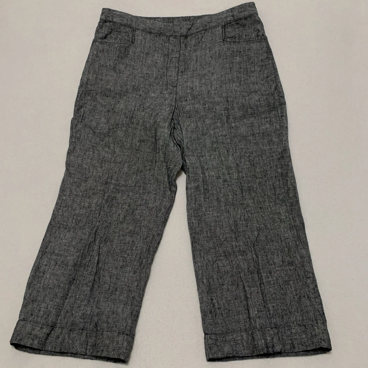 Gray Wide-Leg Linen Pants for Women for sale | eBay