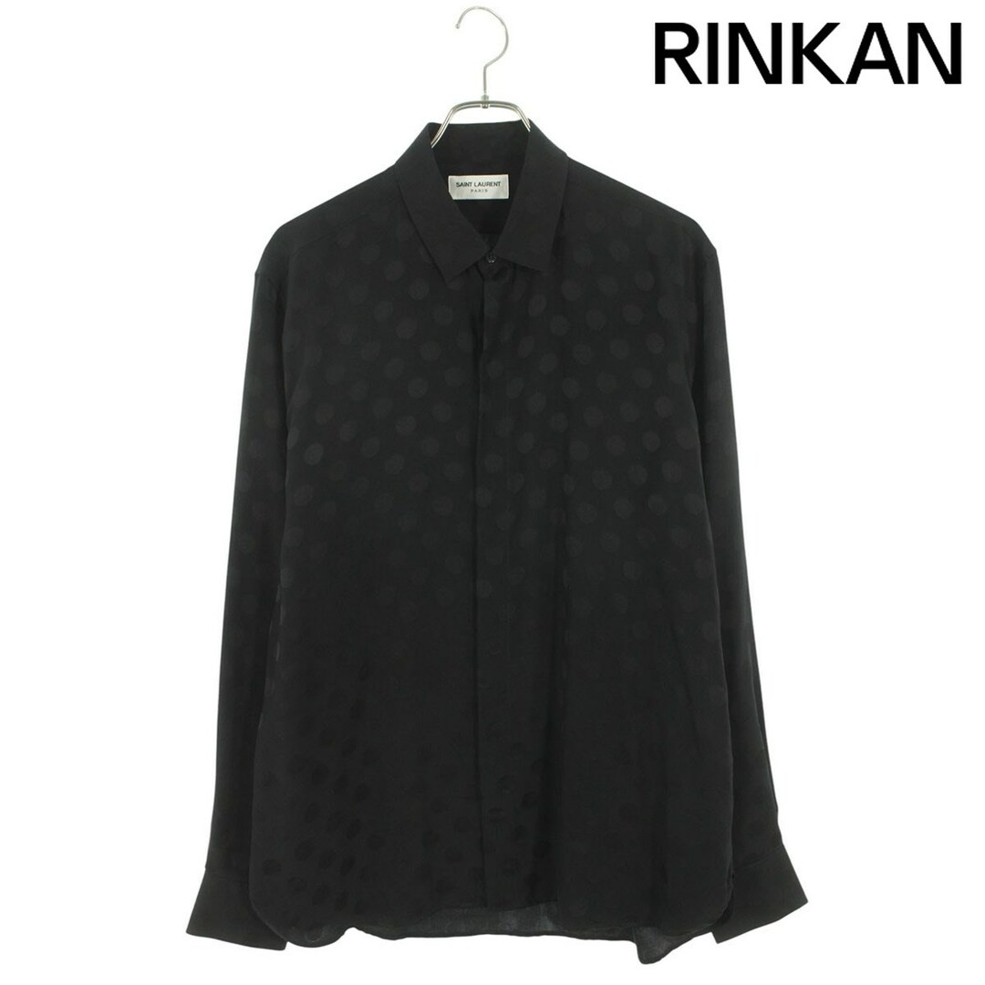 Camicia Saint Laurent Paris 646850 Y1I44 modello a pois seta manica lunga uomo 39 usata