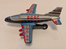 Vintage 1960s Tin Litho Jet Airplane Friction Toy Japan - BOAC Comet