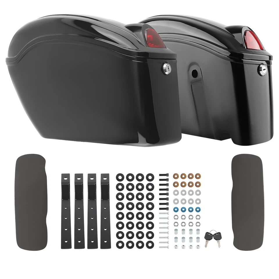 Bolsas rígidas universales para equipaje de motocicleta para Harley Honda Yamaha Suzuki Foto 3 de 4