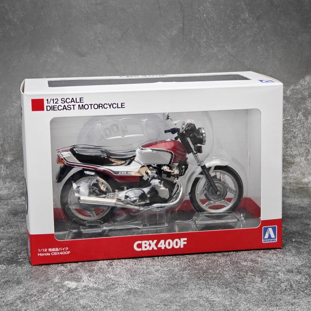 AOSHIMA 1/12 Scale Honda CBX 400F Red/White Motorcycle Diecast