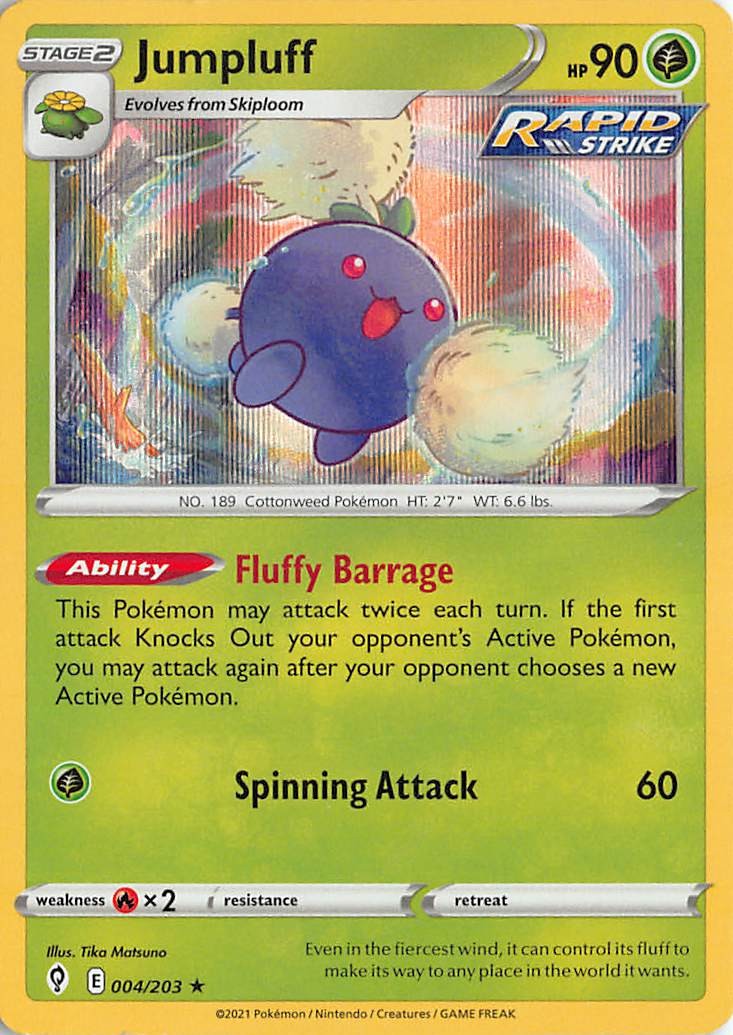 Jumpluff Holo Rare SWSH07: Evolving Skies 004/203 MP