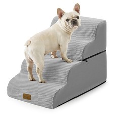 Detachable Curved Wide Dog Stairs 19.7" H, 4 Step Small Dog Step for Puppy or...