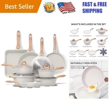 Elegant 23-Piece Nonstick Granite Cookware Set: Induction-Compatible & PFOA-Free