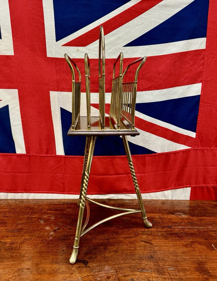 Revista giratoria de latón y palo de rosa del siglo XIX de Halls of Birmingham. Foto 3 de 4