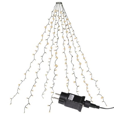 Weihnachtsbaum-Lichterkette 200 LED warm weiß 8 Stränge Trafo 8 Funktionen Xmas