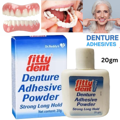 Dr.reddy Fittydent Super Denture Adhesive Powder 20GM Waterproof Control 2-PACK