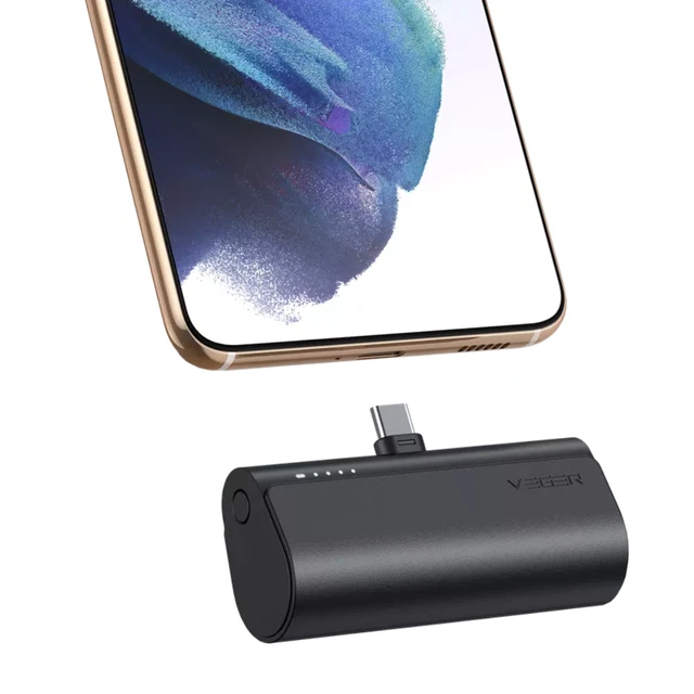 Veger PlugON-C 5,000mAh 20W USB-C Ultra Small Powerbank - Black
