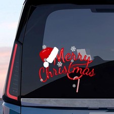 2PCS Christmas Window Clings, Double-Sided Merry Christmas Window Stickers De...