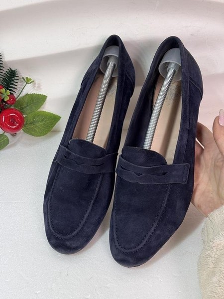 Women Vero Cuoio Loafers Navy Leather 41